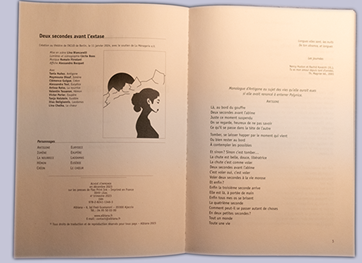 Book design related to the play