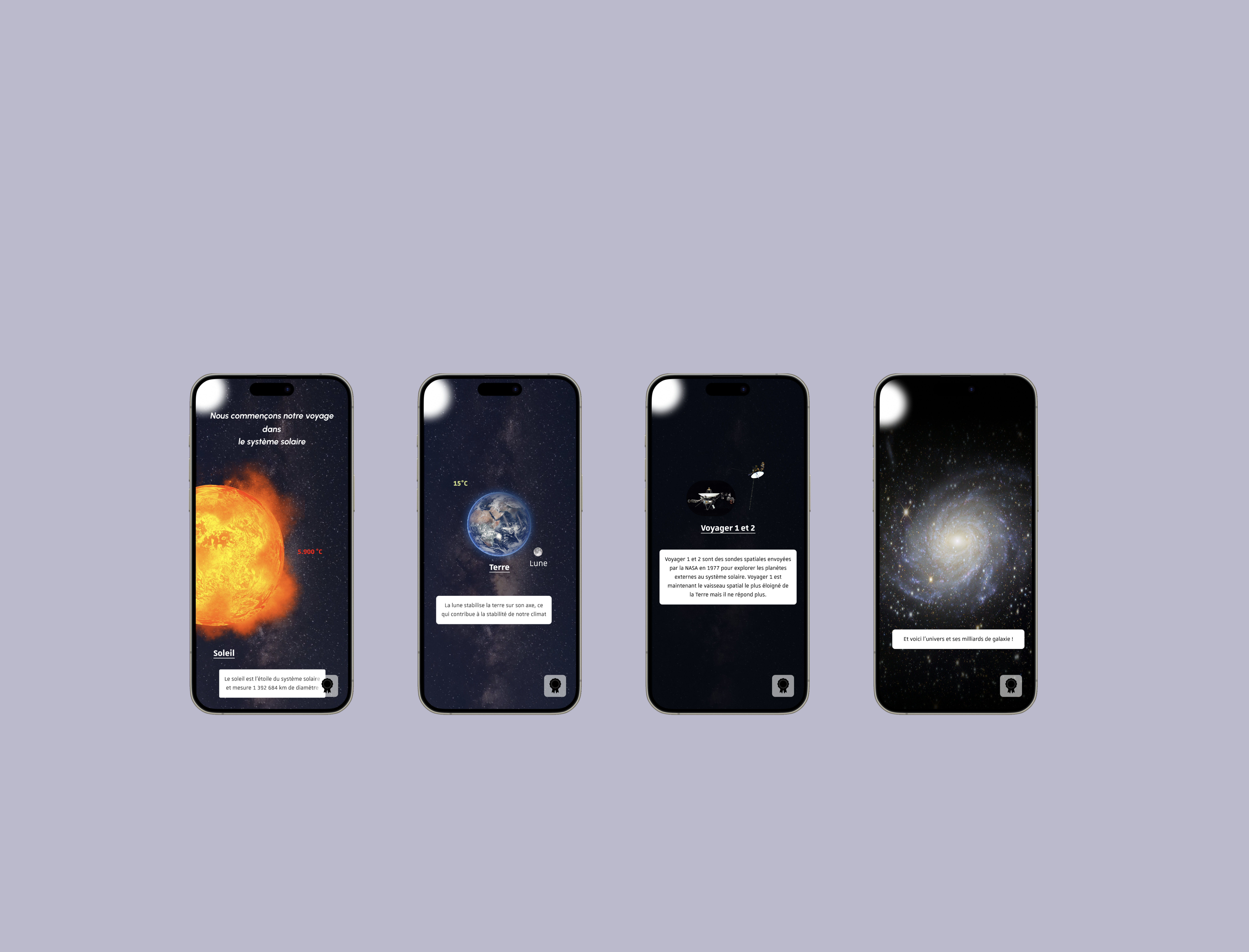 Mockup of the Strasbourg Planetarium application